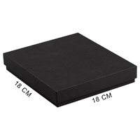 Коробка подарочная, размер 18*18*2 см, Solution Superior Linen, черная, бежевый ложемент под ручку и прямоугольный предмет