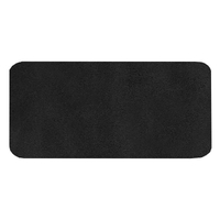Шеврон Rectangle Smooth Leather размер 60*30 мм, черный, со скругленными углами