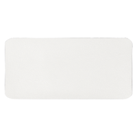 Шеврон Rectangle Cowhide размер 60*30 мм, белый, со скругленными углами
