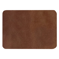 Шеврон Rectangle Smooth Leather размер 50*70 мм, коричневый, со скругленными углами