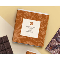 Шоколад 90 г на меду с фиником и кунжутом (горький, 72% какао)