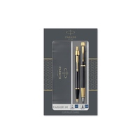 Набор Parker «IM Core Black GT»: ручка шариковая, ручка перьевая, черный/золотистый