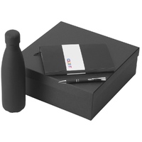 Подарочный набор "Color it" с блокнотом, металлической ручкой и термобутылкой, черный