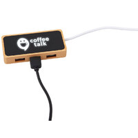 USB хаб с подсветкой лого «Reedia S5», 3*USB, 1*Type C, черный/натуральный