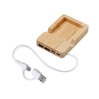 USB-хаб «Memo», 2*USB, 2*Type C, натуральный