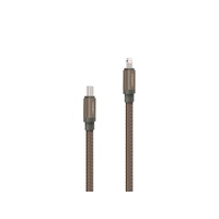 Кабель USB-C - Lightning MFI «LINK-C», QC/PD, 1.5 м, зеленый оливковый