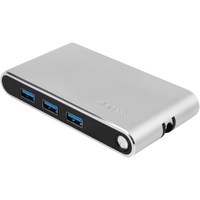 Хаб 8-в-1 Type-C «Hermes», USB 3.0 x 3, Type-C PD, HDMI, LAN, картридер, черный