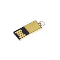 USB 2.0- флешка мини на 64 Гб с мини чипом, золотистый