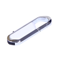 USB 2.0- флешка на 16 Гб в виде карабина, белый/серебристый
