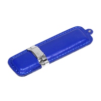 USB 2.0- флешка на 64 Гб классической прямоугольной формы, синий/серебристый