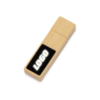 USB 2.0- флешка на 32 Гб c подсветкой логотипа «Bamboo LED», натуральный