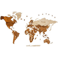Интерьерная карта мира «World», натуральный, коричневый