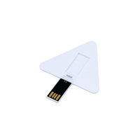 USB 2.0- флешка на 16 Гб в виде пластиковой карточки треугольной формы, белый