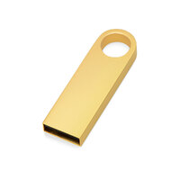USB 2.0- флешка на 8 Гб с мини чипом, компактный дизайн с круглым отверстием, золотистый