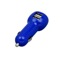 Автомобильная зарядка на 2 USB порта, синий
