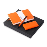 Подарочный набор «COLOR IT» c блокнотом, ручкой и повербанком, 10000 mAh, оранжевый