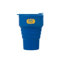 Силиконовый складной стакан «GoCup» с тампопечатью, синий индиго