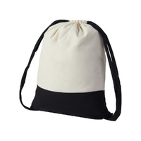 Рюкзак-мешок Cotton из хлопка, 170 г/м2, натуральный/черный