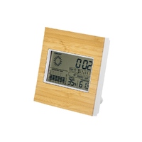 Бамбуковая метеостанция с часами «Moscow Heat», натуральный/белый