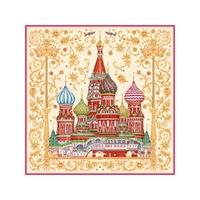 Платок «Собор Василия Блаженного», разноцветный