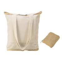 Складная сумка Jute из хлопка и джута с карманом, натуральный