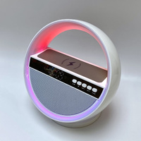 Bluetooth колонка "Smart Orb" 5Вт с беспроводным (15W) ЗУ, лампой, часами, FM радио, белый
