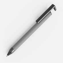 Ручка шариковая Standic Soft Touch с подставкой для телефона, серая