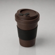 Стакан из кофе с силиконовой манжетой «Latte», коричневый, черный