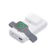 Внешний беспроводной аккумулятор 2-в-1 с функцией зарядки Apple Watch, QC/PD «AtomIQ», 10000 мАч, белый