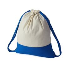 Рюкзак-мешок Cotton из хлопка, 170 г/м2, натуральный/синий