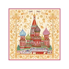 Платок «Собор Василия Блаженного», разноцветный