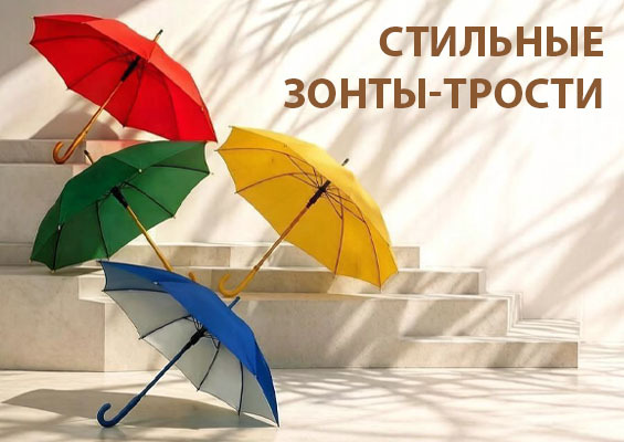 Зонты-трости в ассортименте
