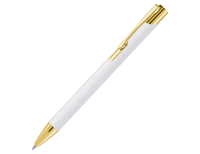 Ручка шариковая, Legend Soft Touch Mirror Gold Requis, белая/золотистая