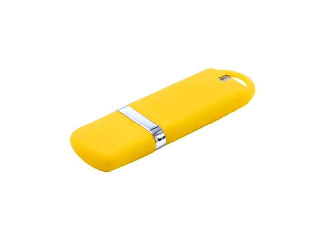 Флешка Shape с покрытием Софт Тач 16 GB, желтая
