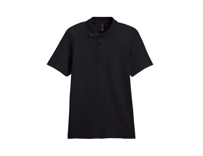 Футболка поло SOFTSTYLE ADULT DOUBLE PIQUE, ЧЕРНЫЙ S