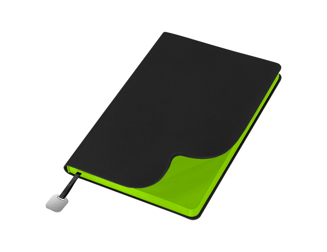 Ежедневник Flexy Latte Soft Touch Black Edition Color А5, черный/салатовый, недатированный, в гибкой обложке