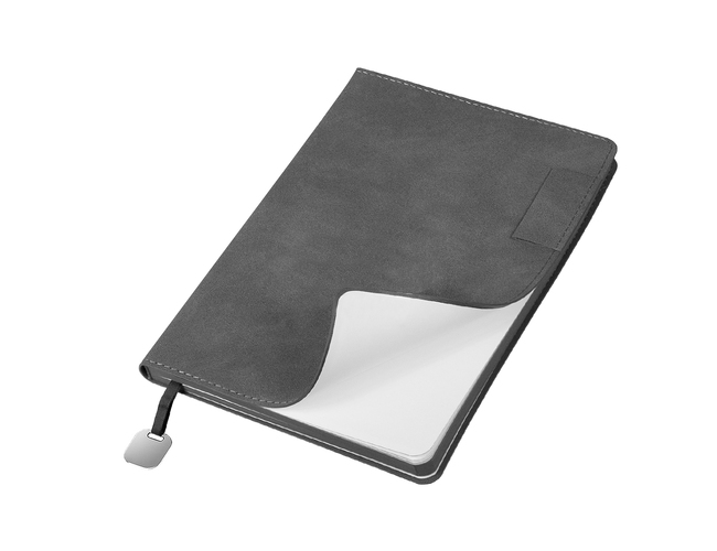 Ежедневник Flexy Tenero Suede A5, серый, недатированный, в гибкой обложке с петлей для ручки