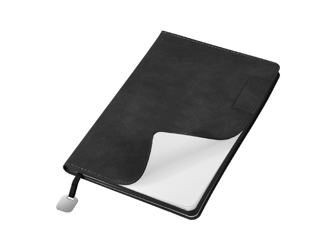 Ежедневник Flexy Tenero Suede A5, черный, недатированный, в гибкой обложке с петлей для ручки