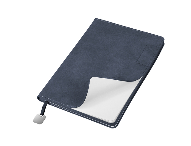 Ежедневник Flexy Tenero Suede A5, синий, недатированный, в гибкой обложке с петлей для ручки