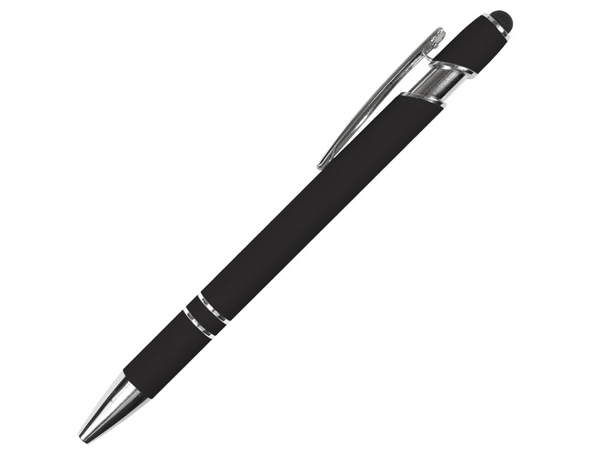 Ручка шариковая, Star Soft Touch Shiny Silver Requis, черная