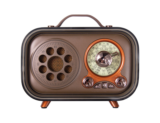 Ретро радио в стиле радиолы, диапазон частот  AM FM SW, USB, Bluetooth, Heritage Memories, со светодиодной подсветкой, цвет коричневый