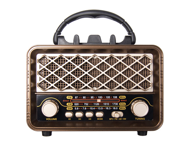Ретро радио в стиле радиолы, диапазон частот  AM FM SW, USB, Bluetooth, Heritage Timeless, цвет  коричневый