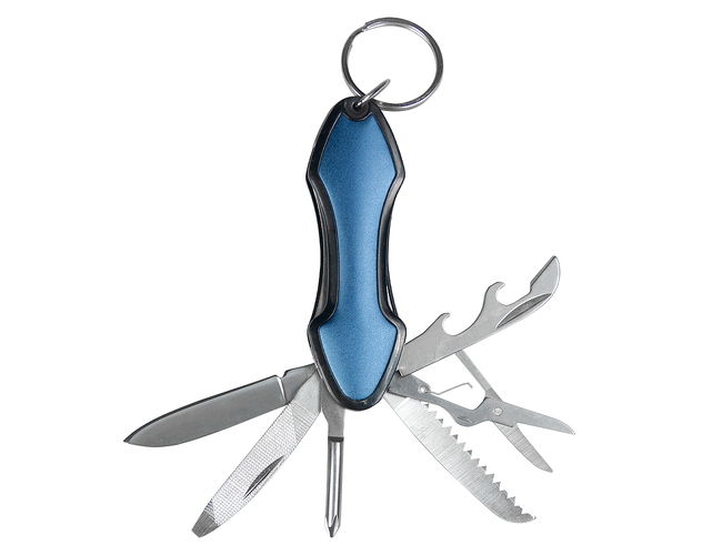 Брелок-/мультитул Tools Coin, мультифункциональный, 6 в 1, синий