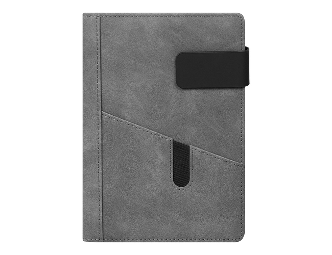 Ежедневник Smart New York Suede А5, серый, недатированный, в твердой обложке с поролоном, в подарочной коробке