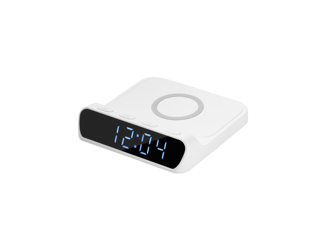 Зарядная станция с часами 15W Ригель (Rigel), белая