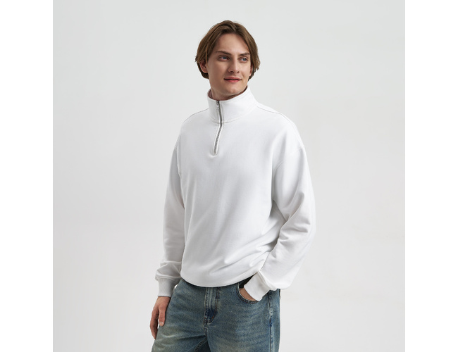 Толстовка на молнии унисекс Флоу (Flow), белая, размер 3XL/4XL