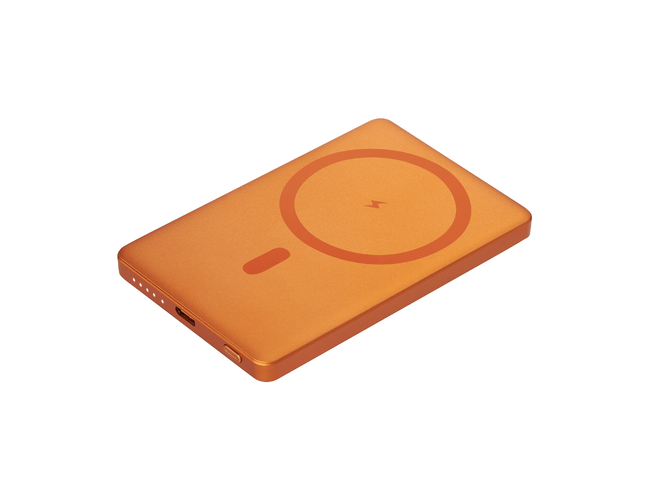 Внешний аккумулятор Атлантис (Atlantis) PD 5000mAh с функцией беспроводной зарядки 15W, оранжевый