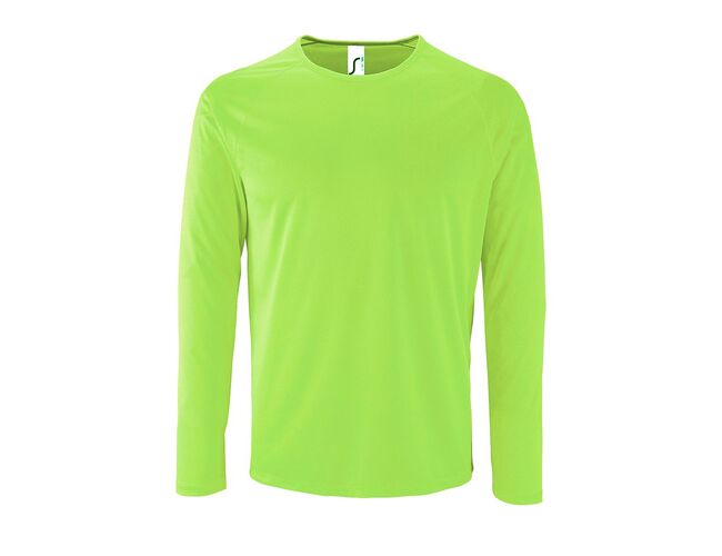 Футболка с длинным рукавом Sporty LSL Men неоново-зеленая, размер S