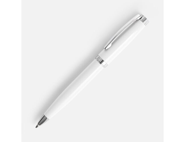 Ручка шариковая Letra Chrome, глянцевая, белая