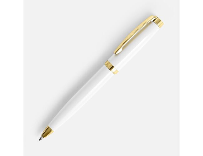 Ручка шариковая Letra Gold, глянцевая, белая